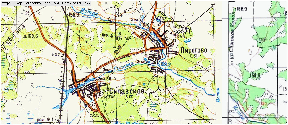 Карта ПИРОГОВО, Свердловская область, Каменский район