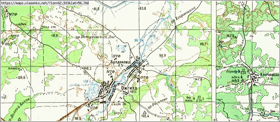 Карта БУЛДАКОВА, Свердловская область, Камышловский район