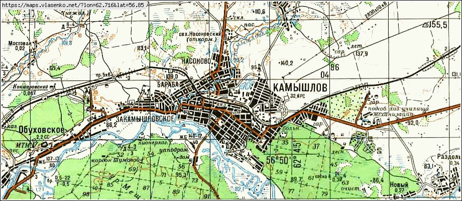 Сухой лог карта города с улицами и номерами домов