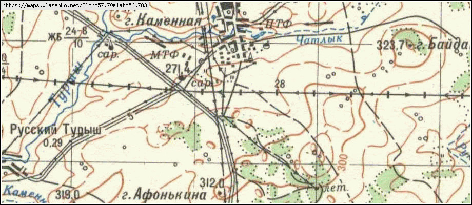 Карта ЧАТЛЫК, Свердловская область, Красноуфимский район