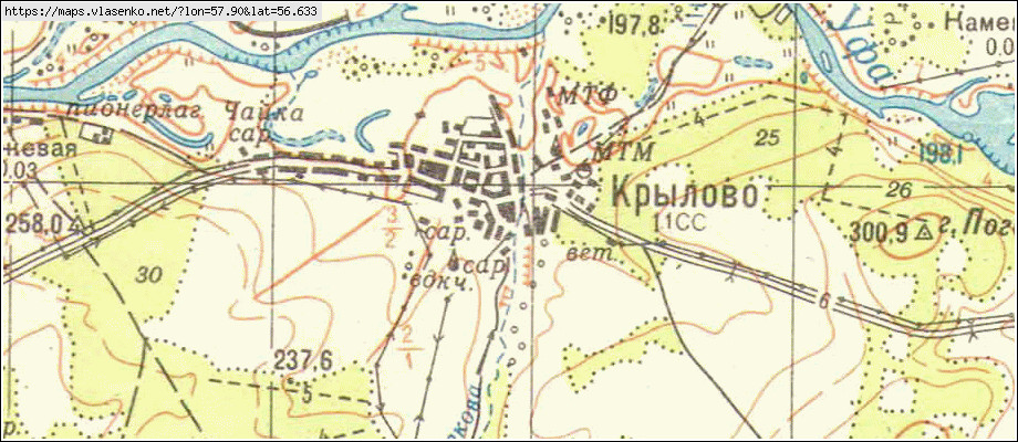 Карта КРЫЛОВО, Свердловская область, Красноуфимский район