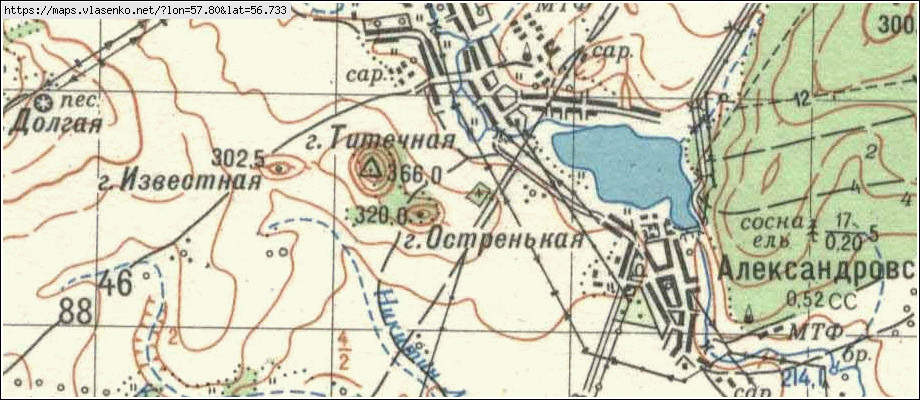 Карта ПОДГОРНАЯ, Свердловская область, Красноуфимский район