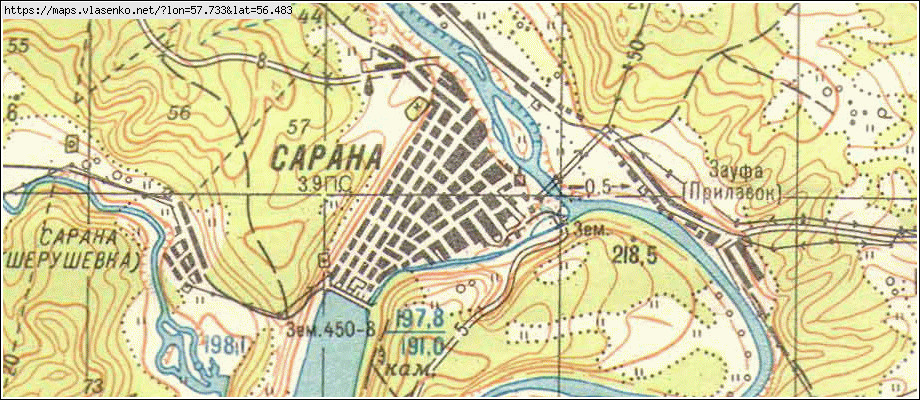 Карта САРАНА, Свердловская область, Красноуфимский район