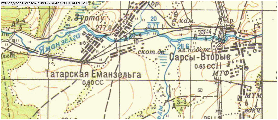 Карта ТАТАРСКАЯ ЕМАНЗЕЛЬГА, Свердловская область, Красноуфимский район