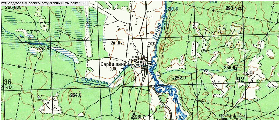 Карта СЕРБИШИНО, Свердловская область, Невьянский район