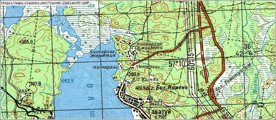 Карта ТАВАТУЙ, Свердловская область, Невьянский район