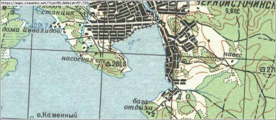 Карта ЧЕРНОИСТОЧИНСК, Свердловская область, Пригородный район