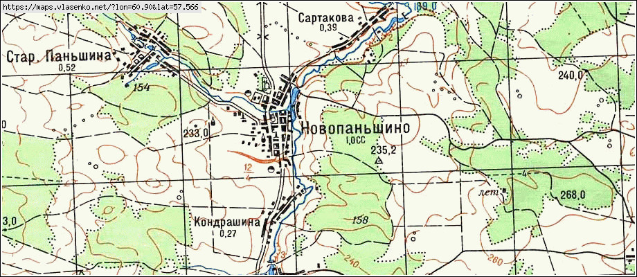 Карта НОВОПАНЬШИНО, Свердловская область, Пригородный район