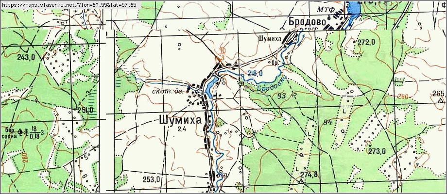Карта ШУМИХА, Свердловская область, Пригородный район