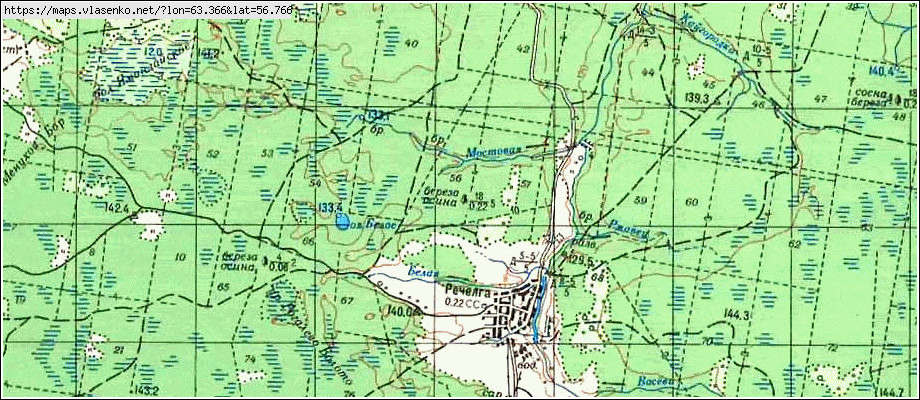 Карта РЕЧЕЛГА, Свердловская область, Пышминский район