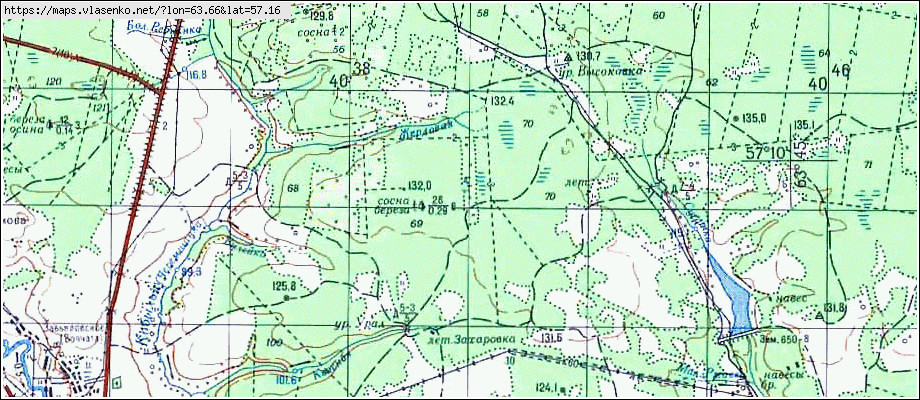 Карта ЮРМЫТСКОЕ, Свердловская область, Пышминский район