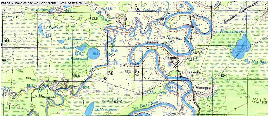 Карта ЧАРЫ, Свердловская область, Серовский район