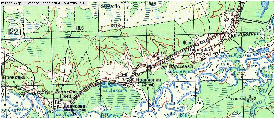Карта КРАПИВНАЯ, Свердловская область, Серовский район