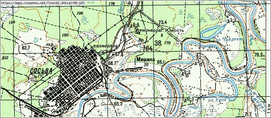 Карта МИШИНА, Свердловская область, Серовский район