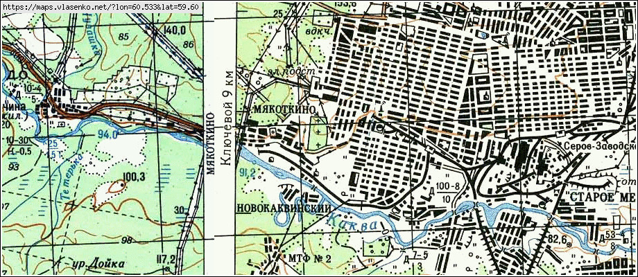 Карта СЕРОВ, Свердловская область, Серовский район