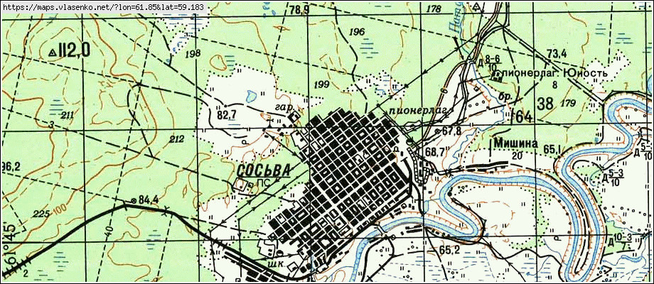 Карта СОСЬВА, Свердловская область, Серовский район