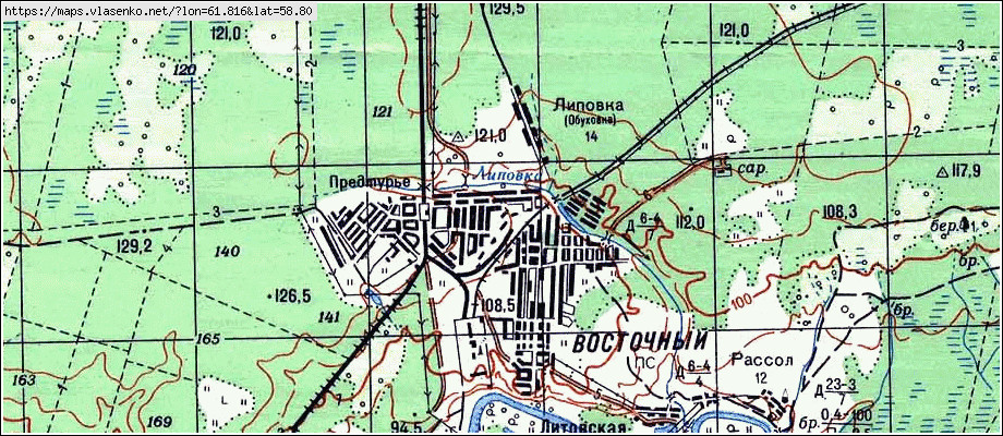 Карта ВОСТОЧНЫЙ, Свердловская область, Серовский район