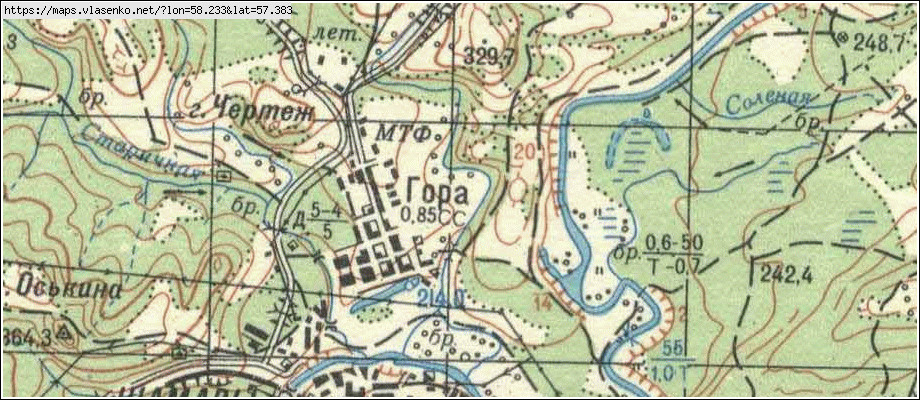 Карта ГОРА, Свердловская область, Шалинский район