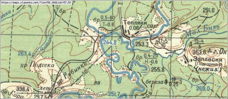 Карта ТЕПЛЯКИ, Свердловская область, Шалинский район
