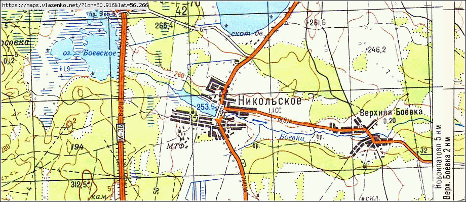 Карта НИКОЛЬСКОЕ, Свердловская область, Сысертский район