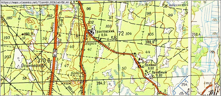 Карта ПОЛЯНА, Свердловская область, Сысертский район