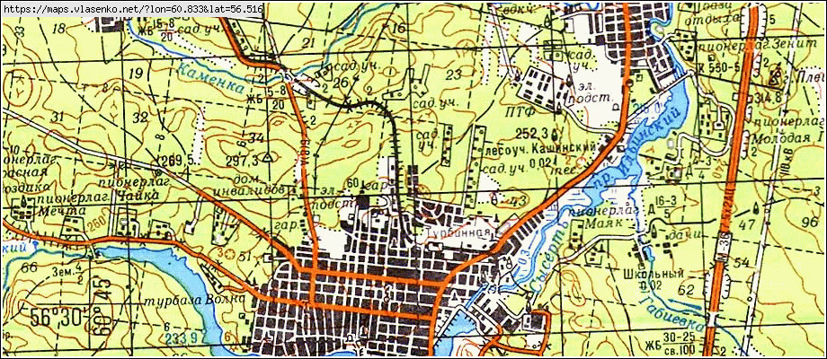 Карта СЫСЕРТЬ, Свердловская область, Сысертский район