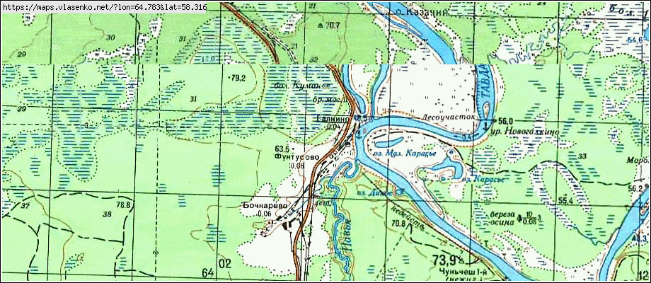 Карта ГАЛКИНО, Свердловская область, Таборинский район