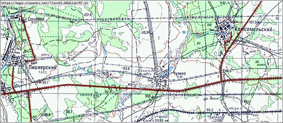 Карта ЧУПИНА, Свердловская область, Талицкий район