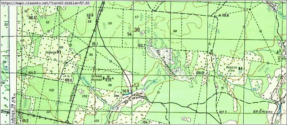 Карта ГОРБУНОВСКОЕ, Свердловская область, Талицкий район