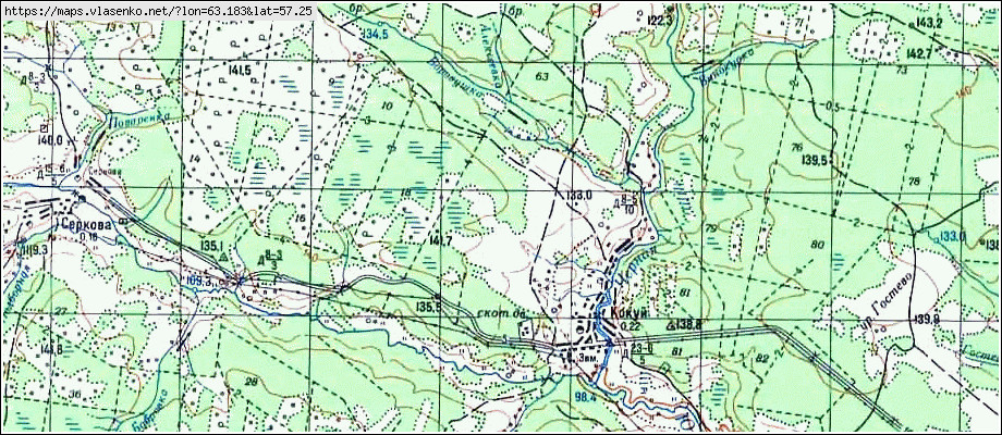 Карта КОКУЙ, Свердловская область, Талицкий район