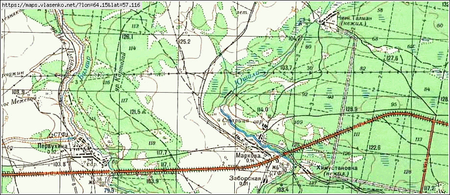 Карта МАРКОВА, Свердловская область, Талицкий район
