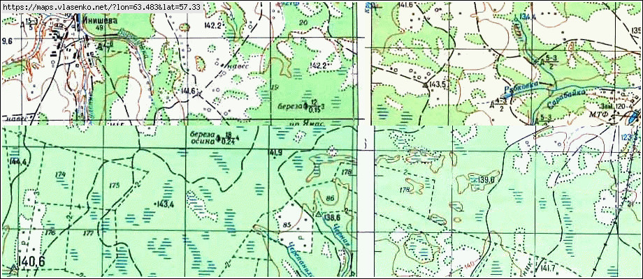 Карта ЯР, Свердловская область, Талицкий район