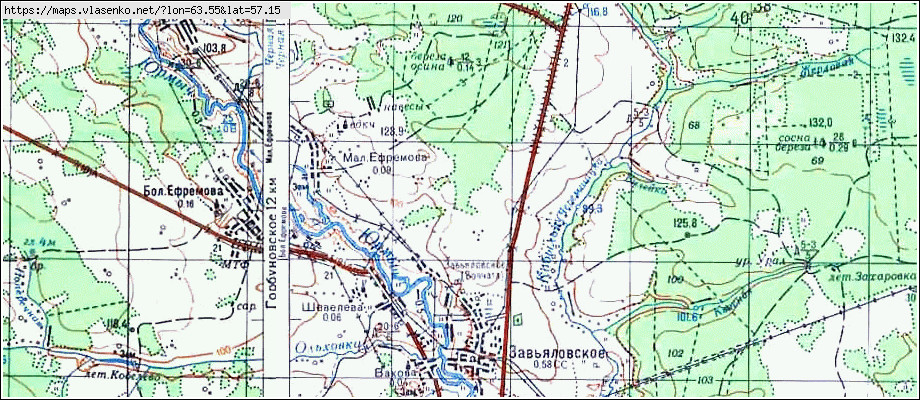 Карта ЗАВЬЯЛОВСКОЕ, Свердловская область, Талицкий район