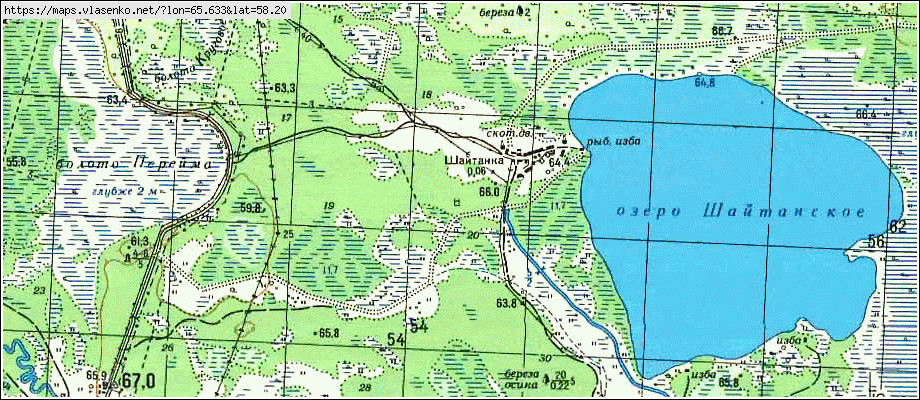 Карта ШАЙТАНКА, Свердловская область, Тавдинский район