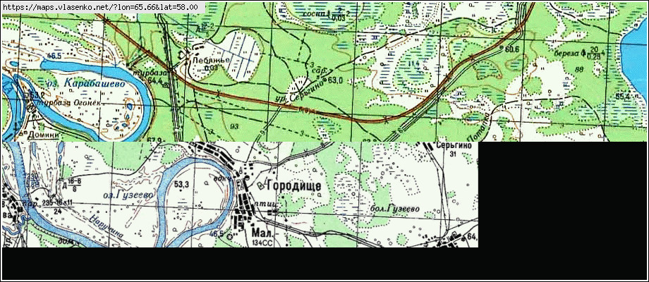 Карта ЗЕМЛЯНОЕ, Свердловская область, Тавдинский район