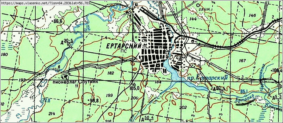 Карта ЕРТАРСКИЙ, Свердловская область, Тугулымский район