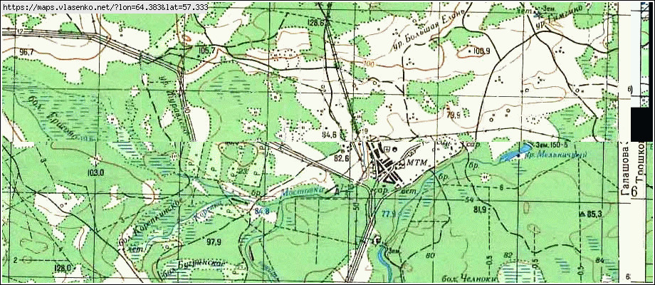 Карта ТРОШКОВО, Свердловская область, Тугулымский район