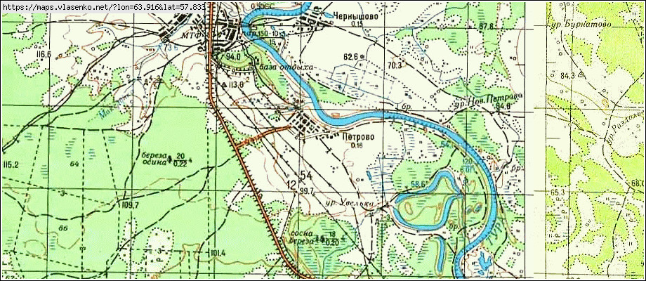 Карта ПЕТРОВО, Свердловская область, Туринский район
