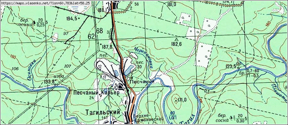 Карта ЕЖЕВИЧНЫЙ, Свердловская область, Верхнесалдинский район