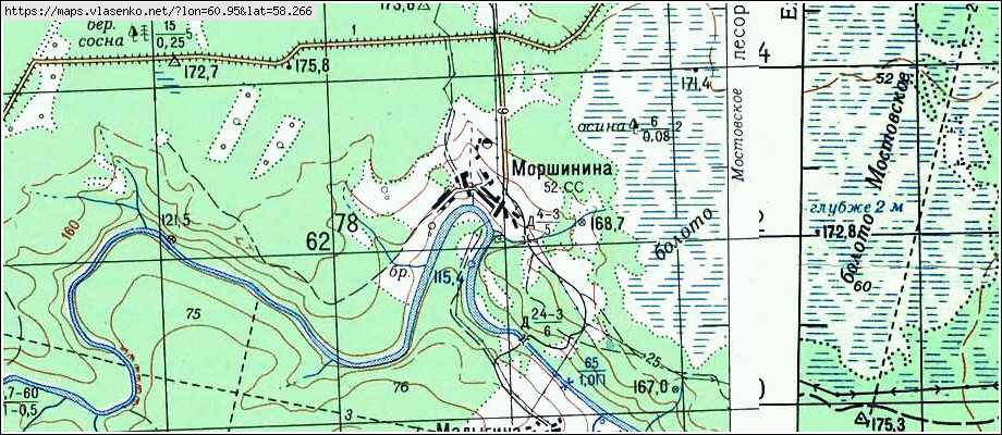 Карта МОРШИНИНО, Свердловская область, Верхнесалдинский район