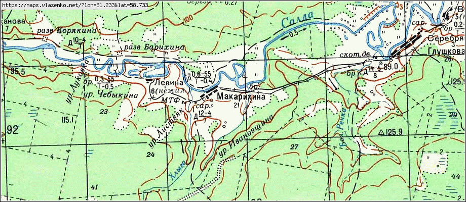 Карта урочищ свердловской области