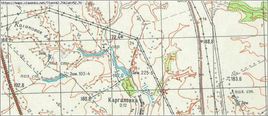 Топографическая карта кирсановского уезда 1787 года