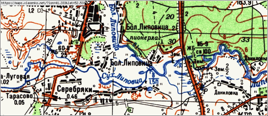 Топографическая карта тамбовской области