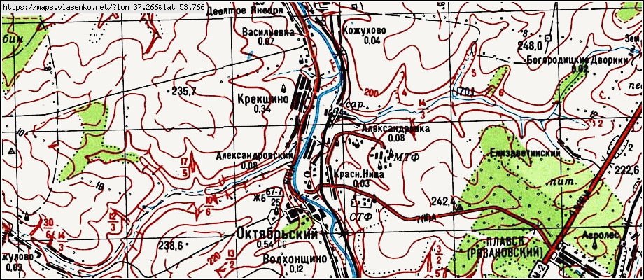 Карта плавского района