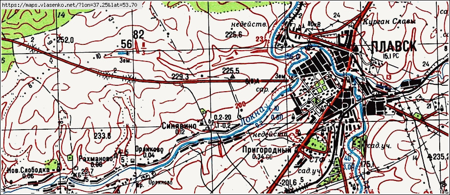 Карта плавского района