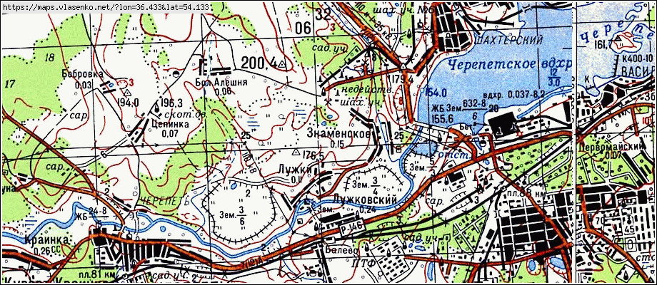 Карта лужки брянская область