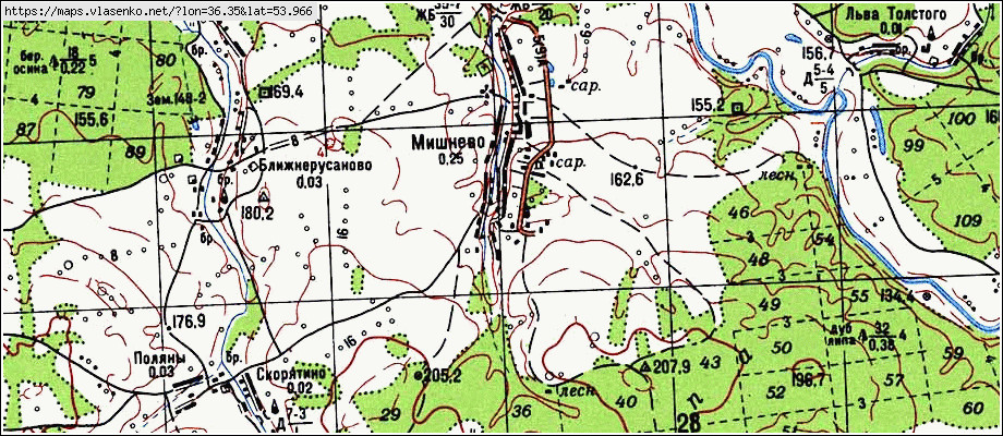 Мишнево карта осадков