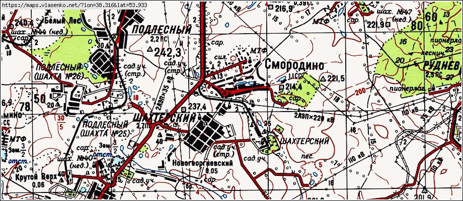 Карта узловой тульской области с улицами