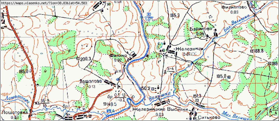 Топографическая карта веневский район