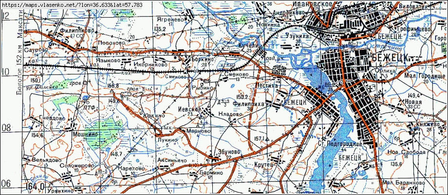 Карта бежецкого района тверской области с деревнями